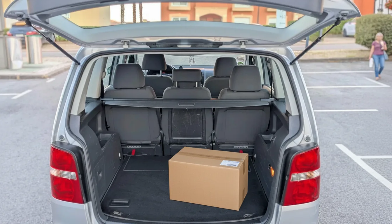 Laderaum des PfalzKurier Fahrzeugs mit Paket